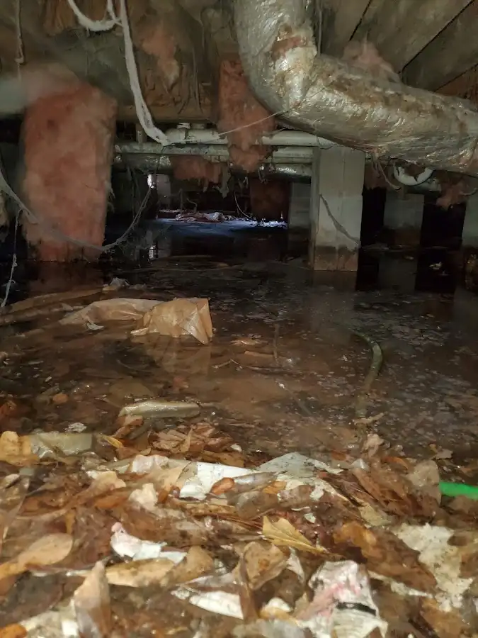 Crawl space flood assessment for Commercial Water Damage Restoration in Fair Oaks